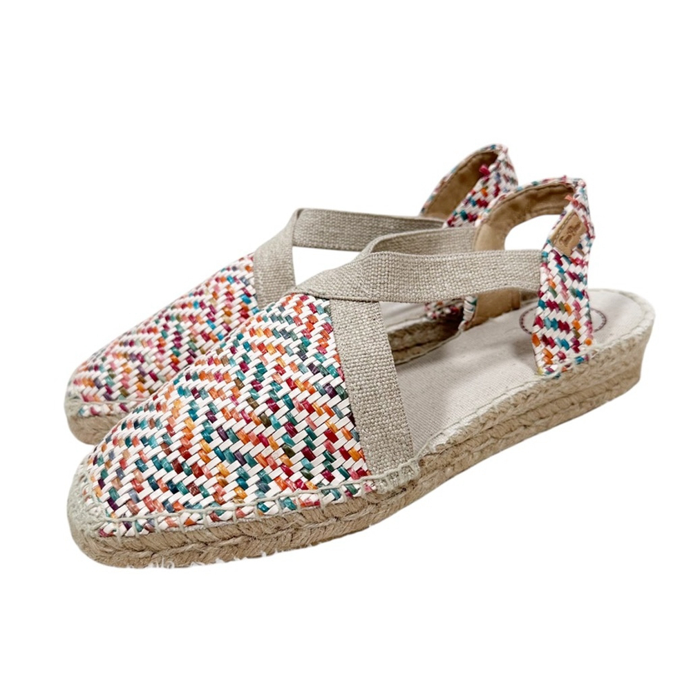Toni Pons VERA-MS Women's Size 40 9.5 Flat Espadrilles Colorful Raffia Resort - Picture 3 of 10